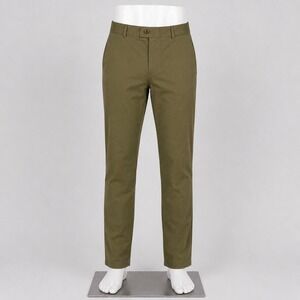 Charles Tyrwhitt Mens Slim Fit Non-Iron Chinos Olive Green Pants 36W x 36L